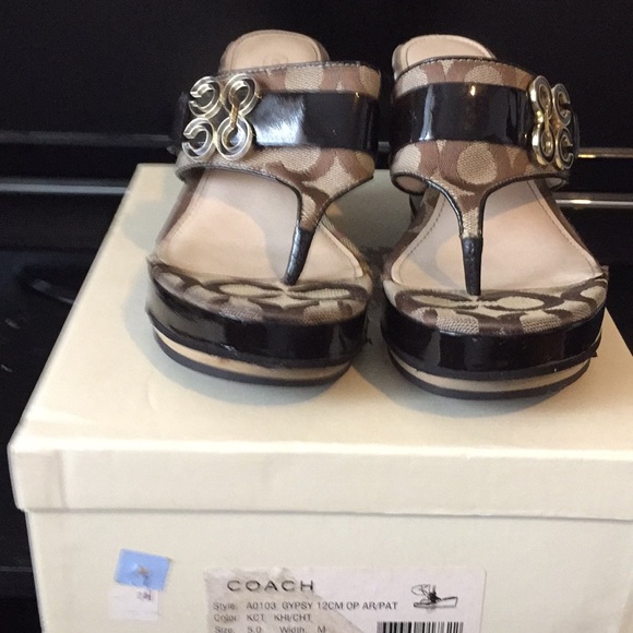 Authentic Coach Brown Gypsy Signature C Platform S - Picture 5 of 5